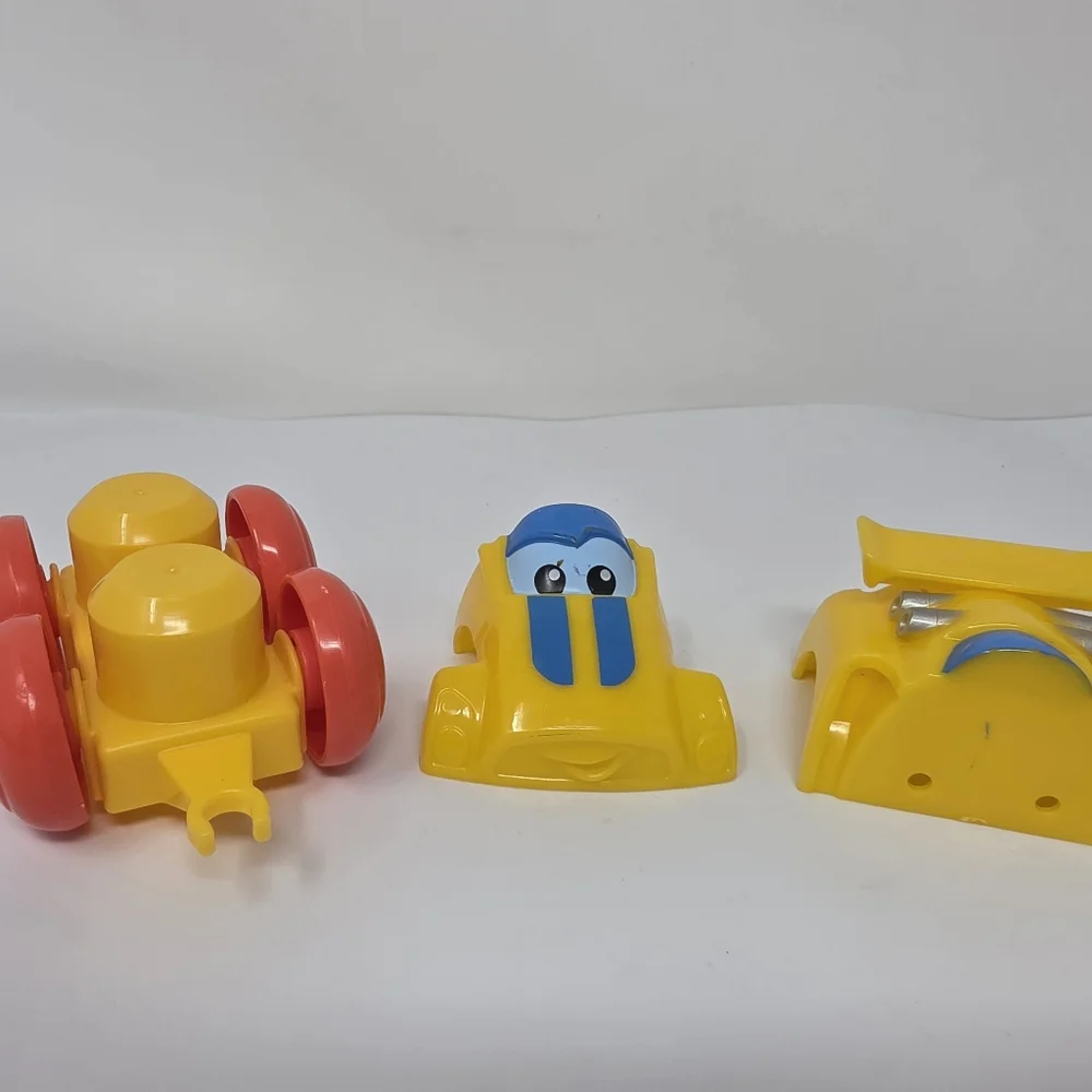 Mega Block Yellow Race Car 3 Pieces Block Toy